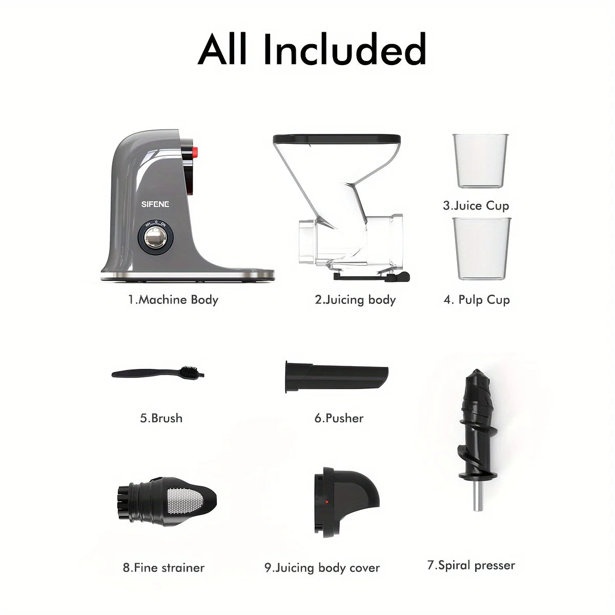 SiFENE Dual-Mouth Cold Press Juicer